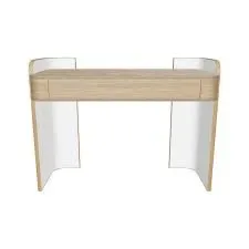 Luna modern dressing table with storage drawer and upholstered stool
