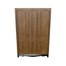 Classic bedroom wooden wardrobe with three doors