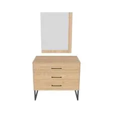 Trysil modern wooden dresser with mirror and three drawers