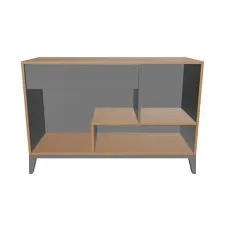 Quest modern wooden dresser with mirror and storage cabinet