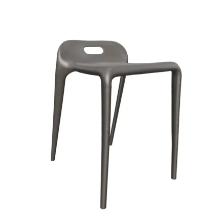 Modern grey stackable plastic dining chair