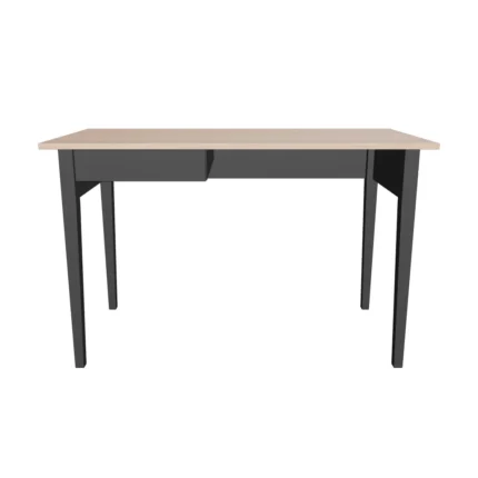 Modern wooden study table with black metal frame