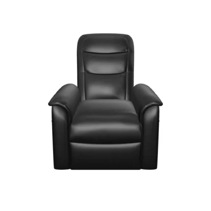 Black leather power recliner chair for modern living room